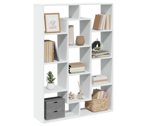 Estantería librería madera de ingeniería blanca 102x29x143 cm