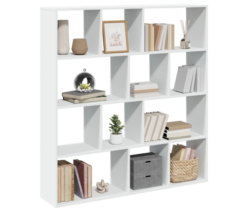 Estantería librería madera de ingeniería blanca 132x29x141,5 cm