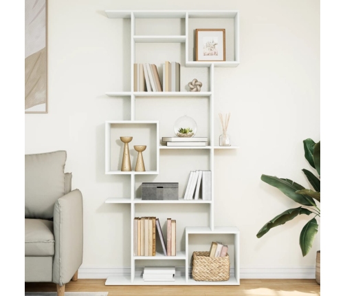 Estantería librería madera de ingeniería blanca 92x29x188 cm