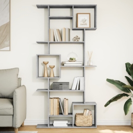 Estantería madera contrachapada gris hormigón 92x29x188 cm