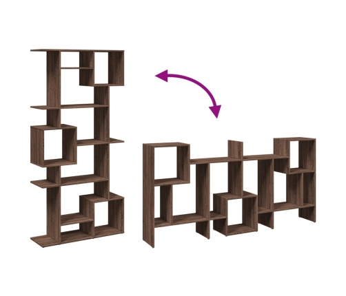 Estantería de madera de ingeniería marrón roble 92x29x188 cm