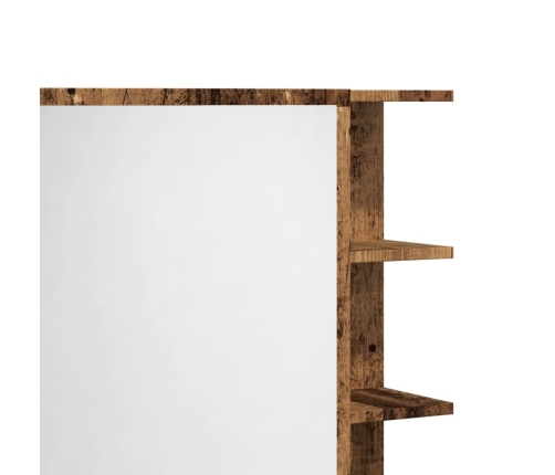 Armario espejo de baño madera envejecida 62,5x20,5x64 cm