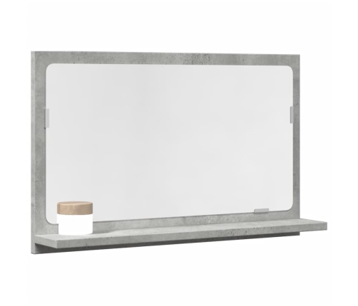 Espejo mueble baño madera ingeniería gris hormigón 60x11x37 cm