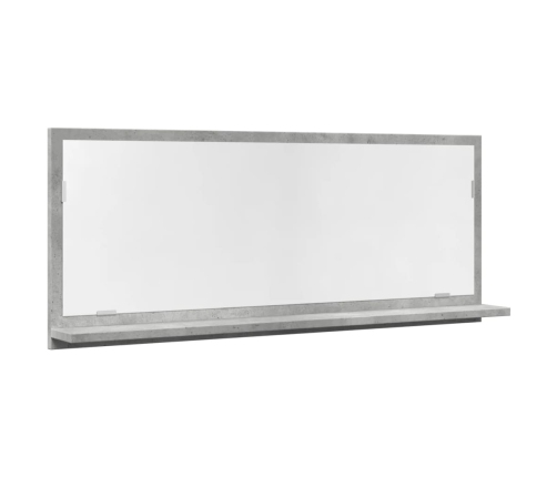 Espejo mueble baño madera ingeniería gris hormigón 90x11x37 cm