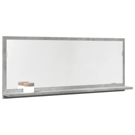 Espejo mueble baño madera ingeniería gris hormigón 90x11x37 cm