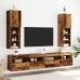 Muebles TV con luces LED 2 uds madera envejecida 30,5x30x102 cm