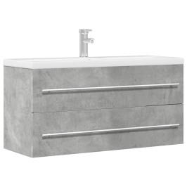 Armario para lavabo contrachapada gris hormigón 100x38,5x48 cm