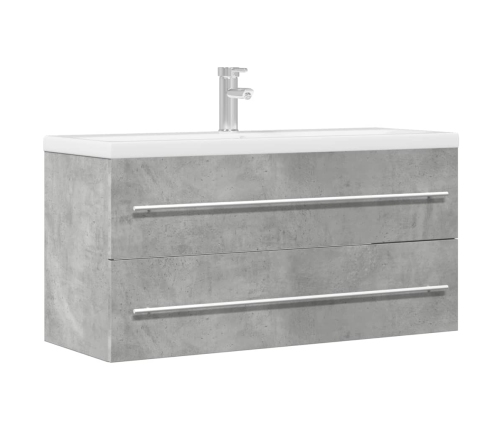 Armario para lavabo contrachapada gris hormigón 100x38,5x48 cm