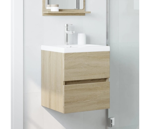 Armario de lavabo madera ingeniería roble Sonoma 41x38,5x45 cm