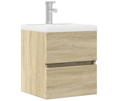 Armario de lavabo madera ingeniería roble Sonoma 41x38,5x45 cm