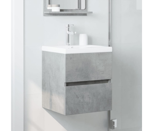 Armario de lavabo madera ingeniería gris hormigón 41x38,5x45 cm