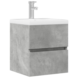 Armario de lavabo madera ingeniería gris hormigón 41x38,5x45 cm