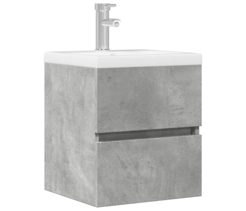 Armario de lavabo madera ingeniería gris hormigón 41x38,5x45 cm