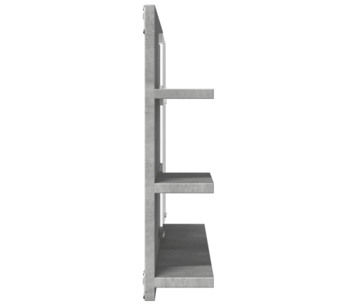 Espejo mueble baño madera ingeniería gris hormigón 90x11x45 cm