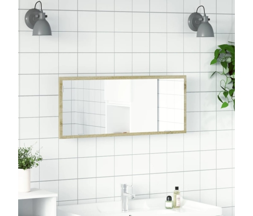 Espejo de baño LED madera ingeniería roble Sonoma 100x8,5x37 cm