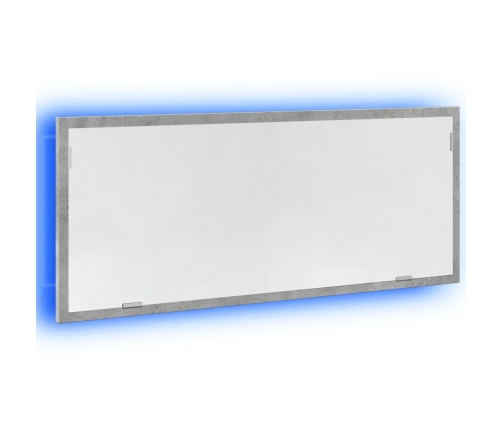 Espejo de baño LED madera ingeniería gris hormigón 100x8,5x37cm