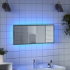 Espejo de baño LED madera ingeniería gris hormigón 100x8,5x37cm