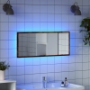 Espejo de baño LED madera ingeniería roble ahumado 100x8,5x37cm