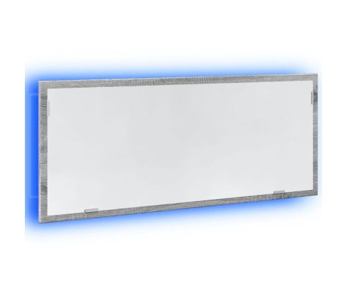 Espejo de baño LED madera ingeniería gris Sonoma 100x8,5x37 cm