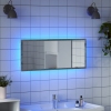 Espejo de baño LED madera ingeniería gris Sonoma 100x8,5x37 cm