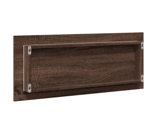 Espejo de baño LED madera ingeniería roble marrón 100x8,5x37 cm