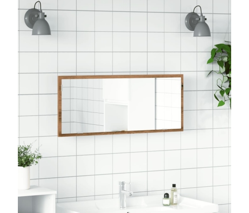 Espejo de baño LED madera ingeniería roble artisan 100x8,5x37cm