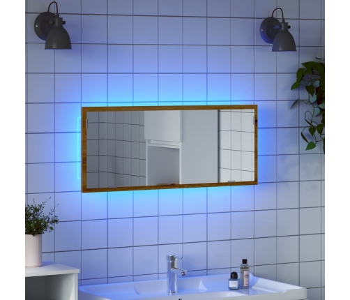 Espejo de baño LED madera ingeniería roble artisan 100x8,5x37cm