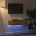 Mueble de TV con luces LED envejecida 60x35x15,5 cm