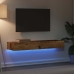 Muebles TV con luces LED 2 uds madera envejecida 60x35x15,5 cm