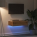 Mueble de TV con luces LED roble artisan 60x35x15,5 cm