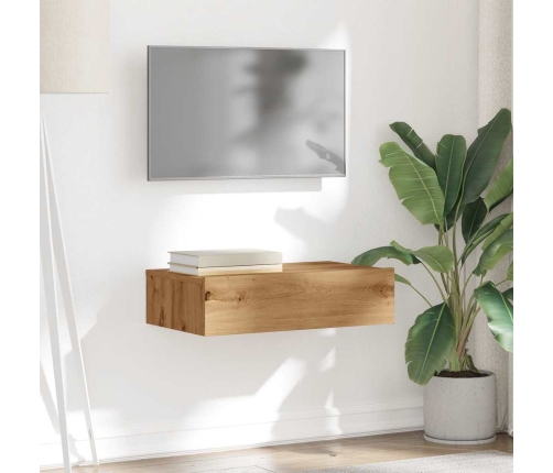 Mueble de TV con luces LED roble artisan 60x35x15,5 cm