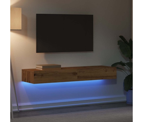 Muebles de TV con luces LED 2 uds roble artisan 60x35x15,5 cm