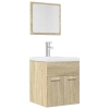 Set de muebles de baño 2 pzas madera contrachapada roble Sonoma