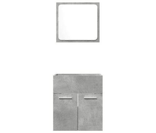 Set muebles de baño 2 piezas madera contrachapada gris hormigón