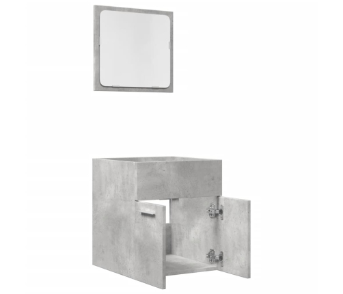 Set muebles de baño 2 piezas madera contrachapada gris hormigón