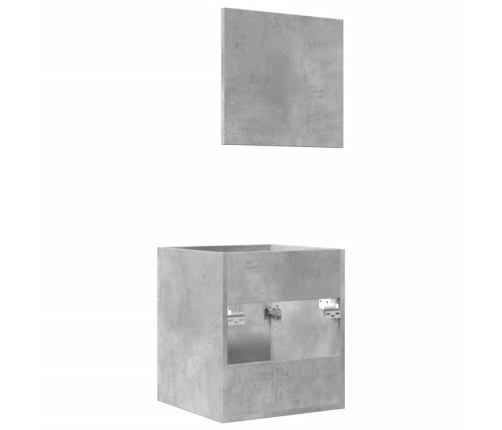 Set muebles de baño 2 piezas madera contrachapada gris hormigón