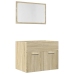 Set de muebles de baño 2 pzas madera contrachapada roble Sonoma