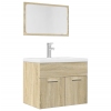 Set de muebles de baño 2 pzas madera contrachapada roble Sonoma