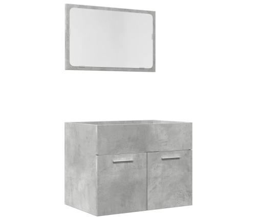 Set muebles de baño 2 piezas madera contrachapada gris hormigón