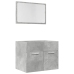 Set muebles de baño 2 piezas madera contrachapada gris hormigón