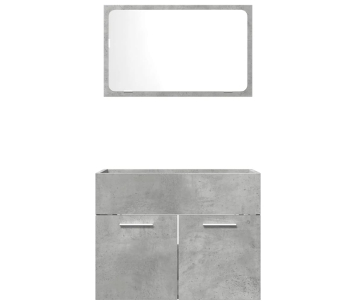 Set muebles de baño 2 piezas madera contrachapada gris hormigón