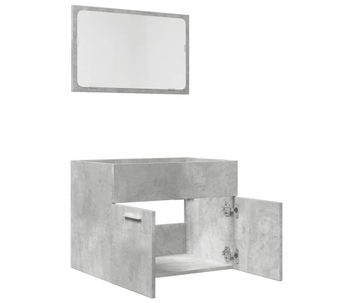 Set muebles de baño 2 piezas madera contrachapada gris hormigón