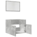 Set muebles de baño 2 piezas madera contrachapada gris hormigón