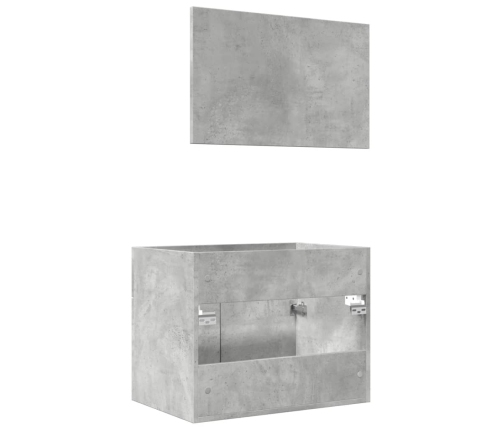 Set muebles de baño 2 piezas madera contrachapada gris hormigón