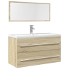 Set de muebles de baño 2 pzas madera contrachapada roble Sonoma