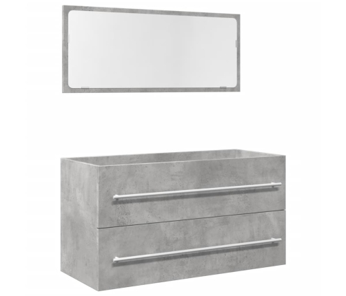 Set muebles de baño 2 piezas madera contrachapada gris hormigón