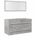 Set muebles de baño 2 piezas madera contrachapada gris hormigón