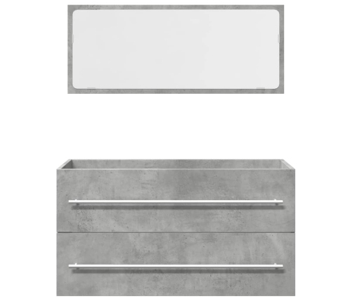 Set muebles de baño 2 piezas madera contrachapada gris hormigón