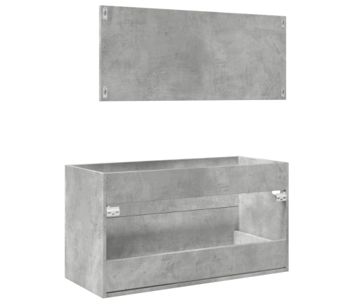 Set muebles de baño 2 piezas madera contrachapada gris hormigón