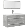 Set muebles de baño 2 piezas madera contrachapada gris hormigón